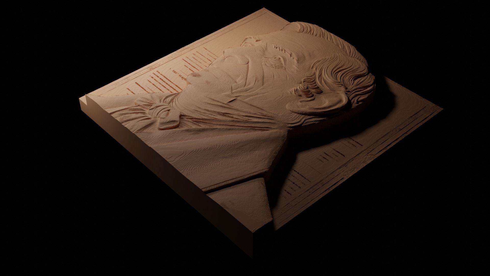 Benjamin Franklin CNC 3d Print High Relief Sand Casting 3D print model_1