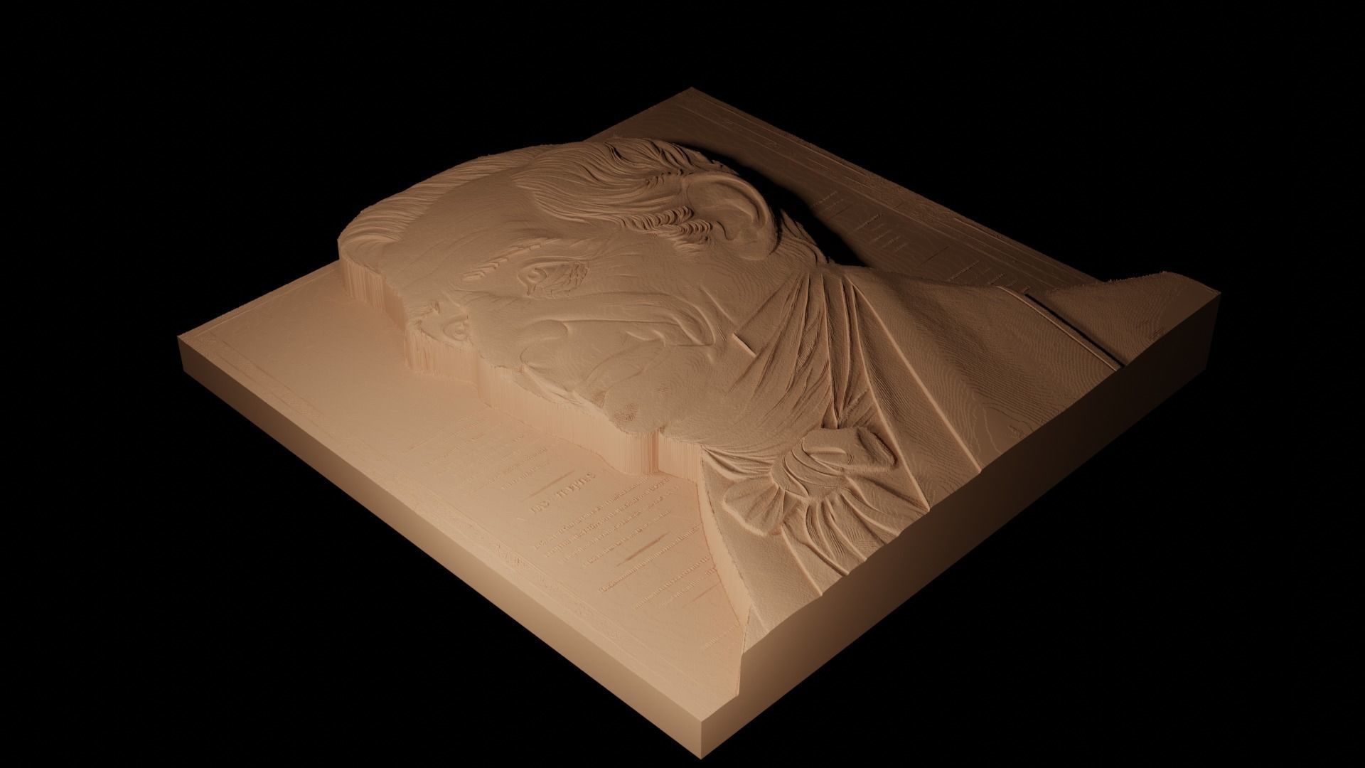 Benjamin Franklin CNC 3d Print High Relief Sand Casting 3D print model_2