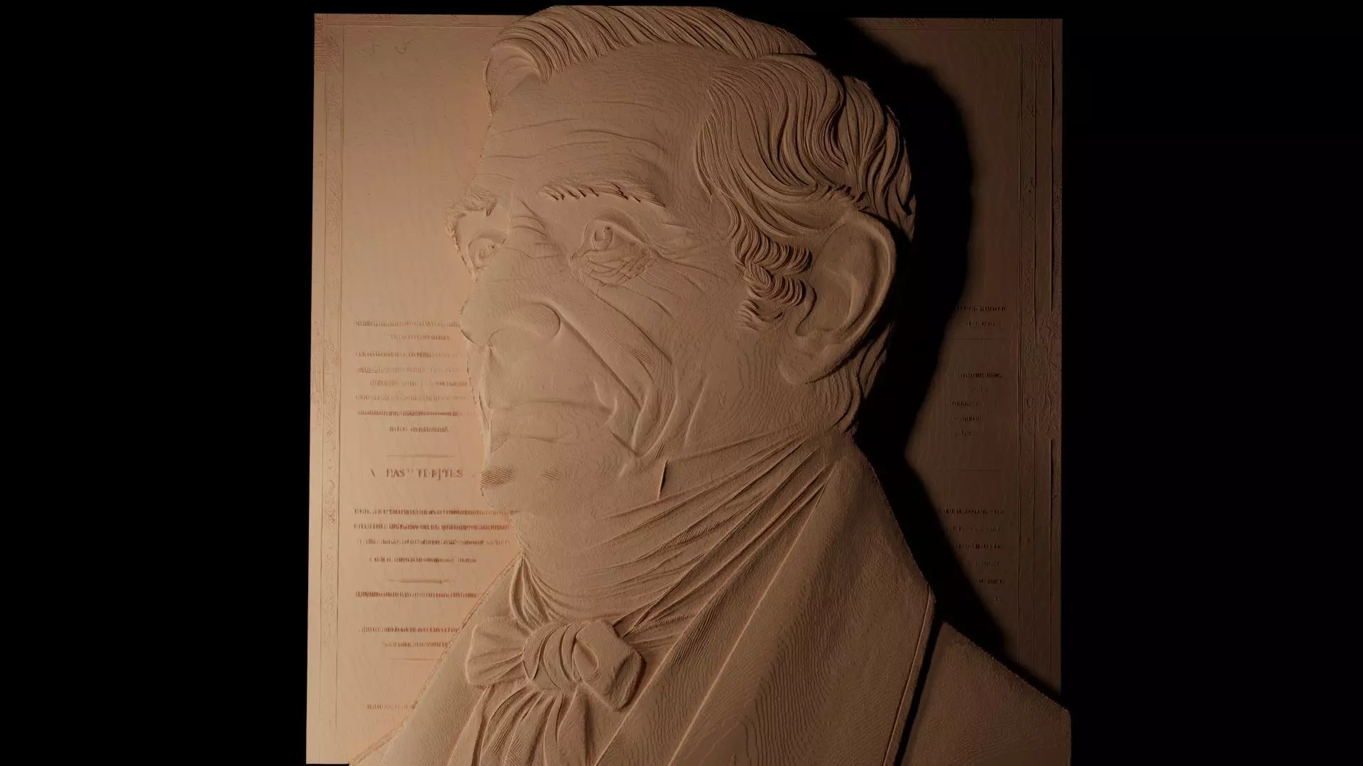 Benjamin Franklin CNC 3d Print High Relief Sand Casting 3D print model_0