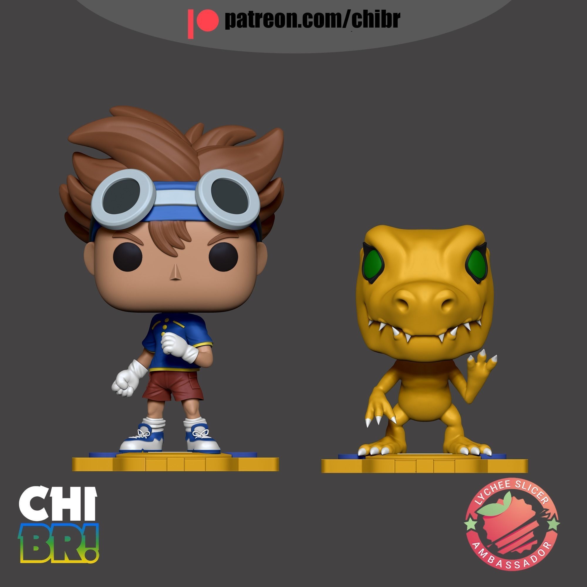 TAICHI - TAI AND AGUMON - DIGIMON - FUNKO 3D print model_1