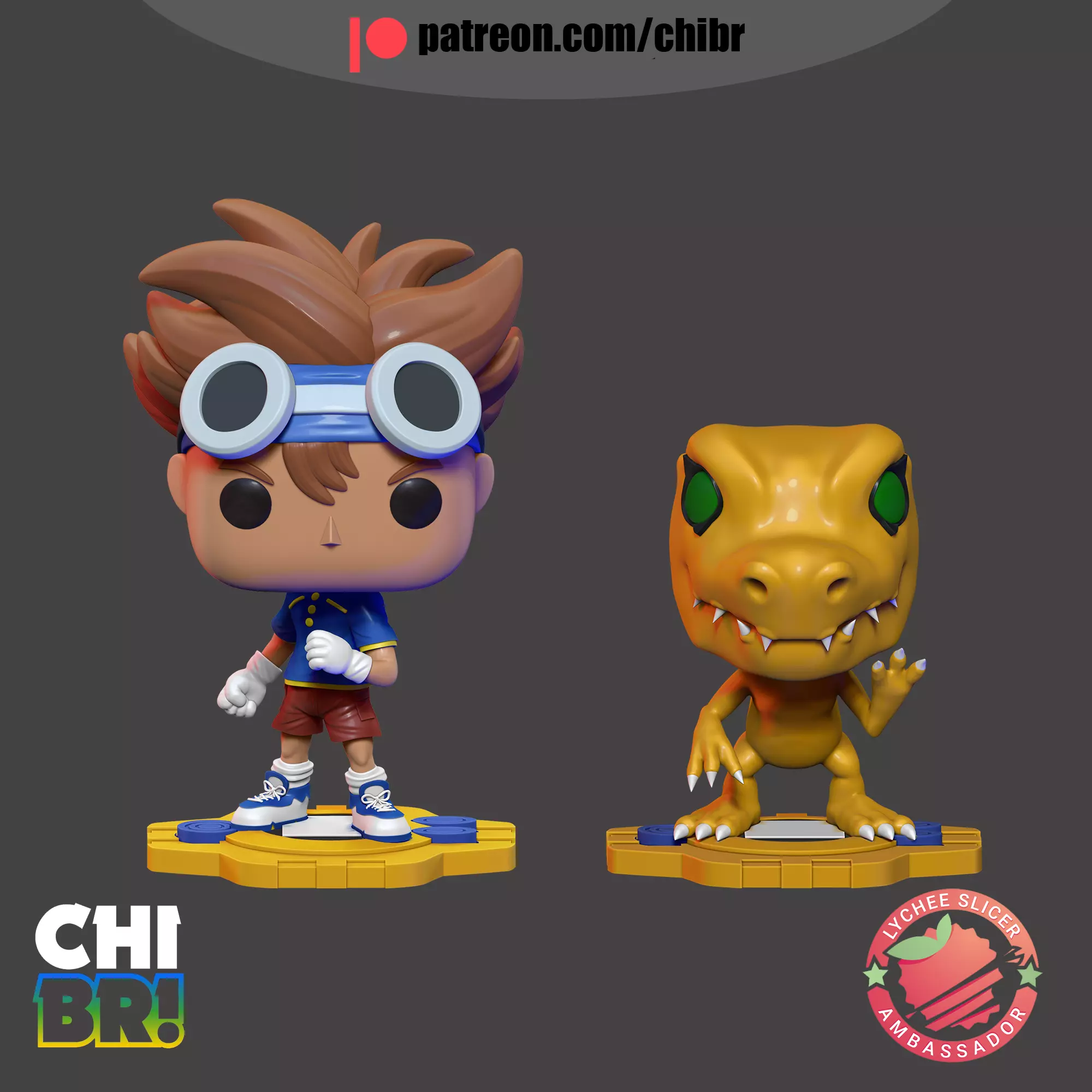 TAICHI - TAI AND AGUMON - DIGIMON - FUNKO 3D print model_0