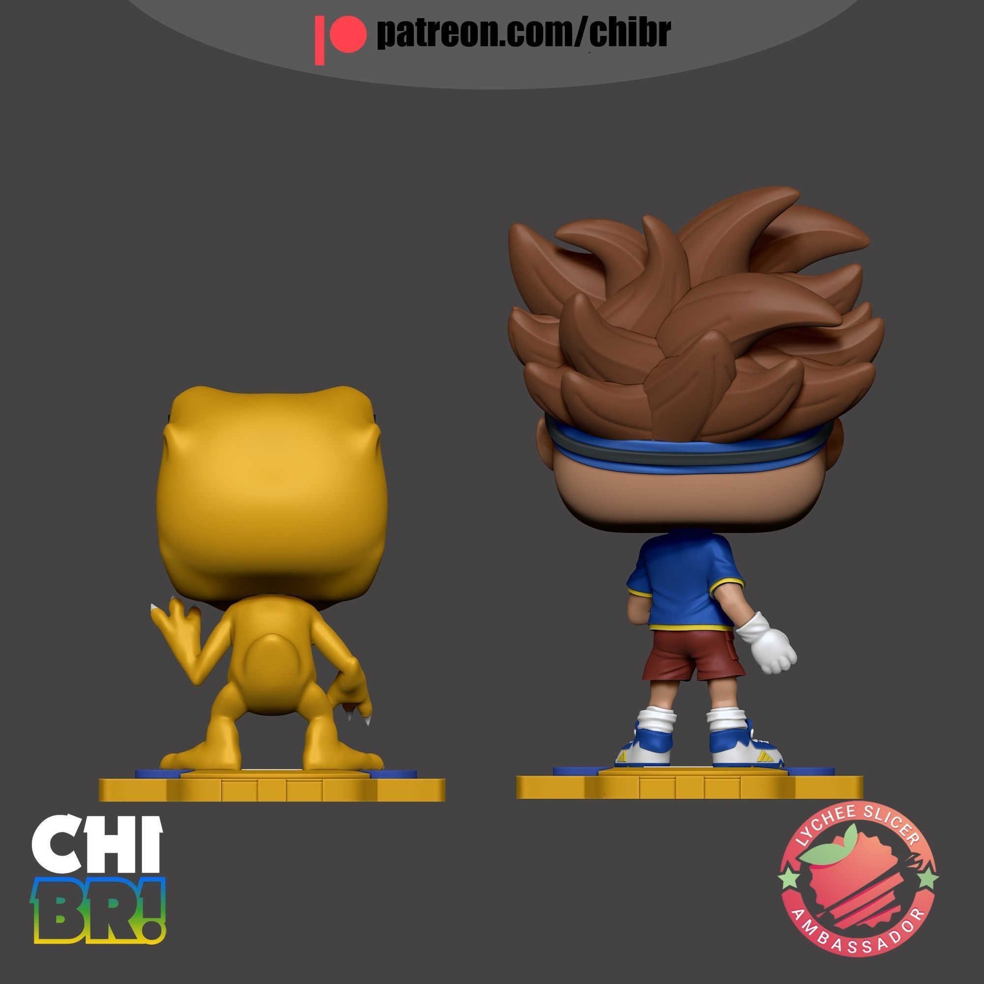 TAICHI - TAI AND AGUMON - DIGIMON - FUNKO 3D print model_3