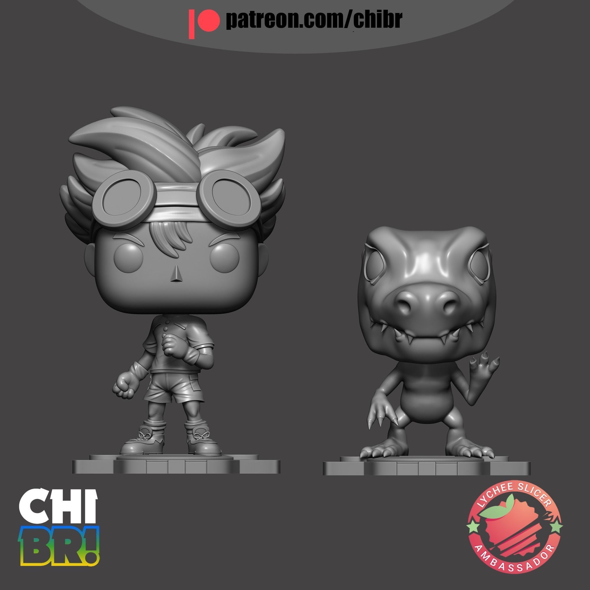 TAICHI - TAI AND AGUMON - DIGIMON - FUNKO 3D print model_2
