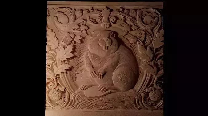 Beaver CNC 3d Print High Relief Sand Casting 3D print model