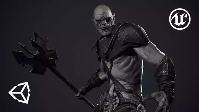 Orc Game ready Low-poly 3D model