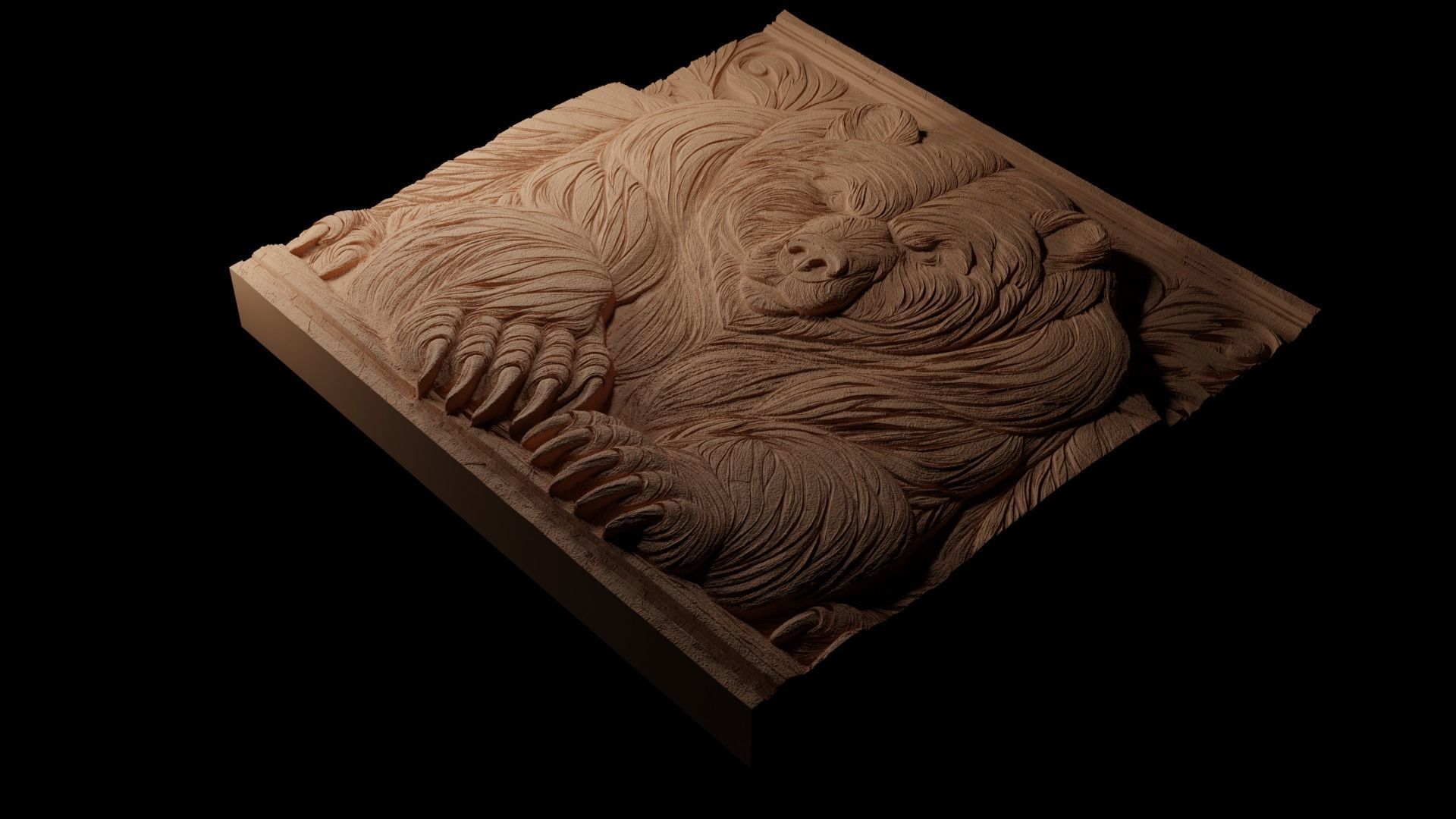 Bear CNC 3d Print High Relief Sand Casting 3D print model_1