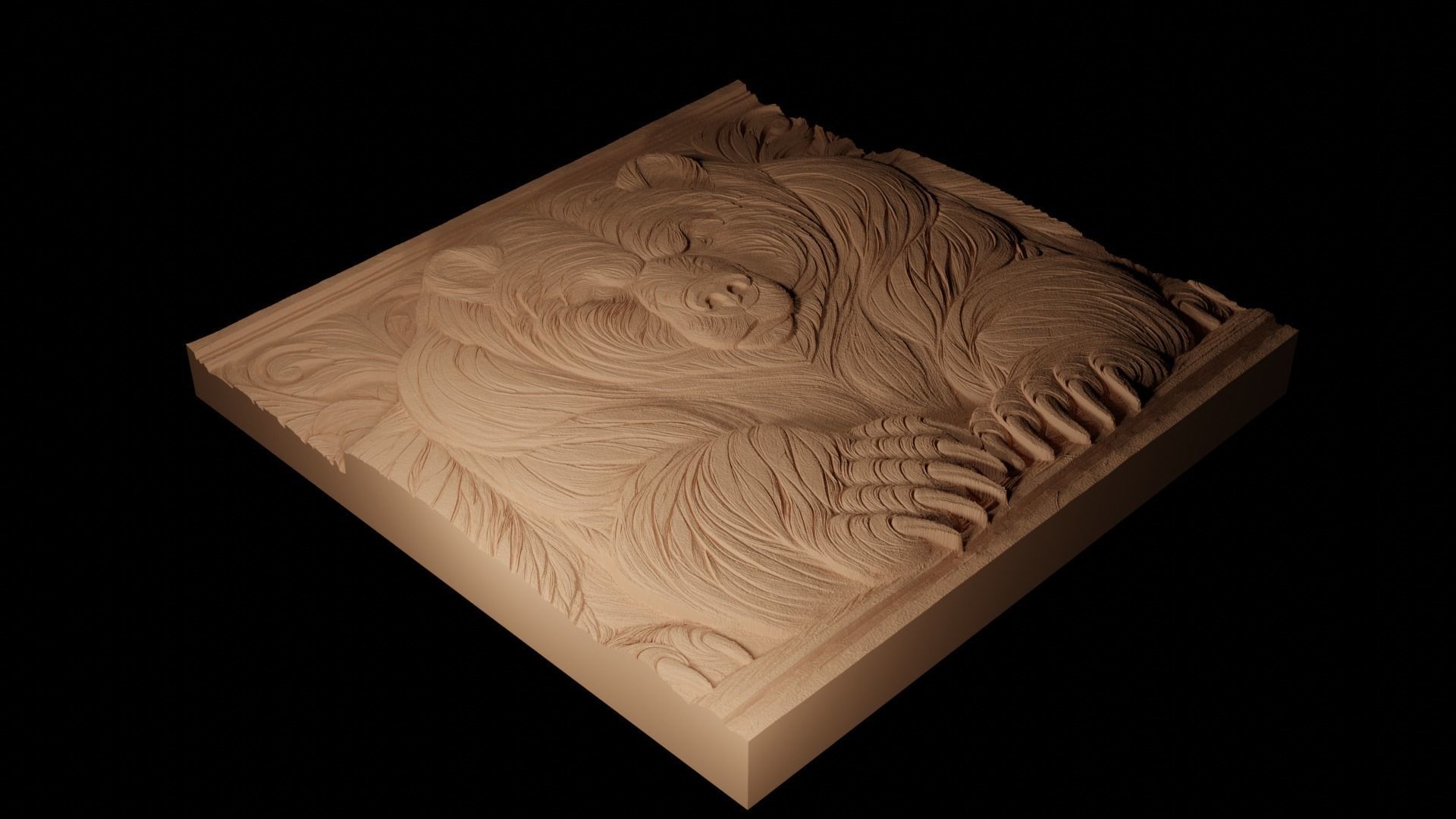 Bear CNC 3d Print High Relief Sand Casting 3D print model_2