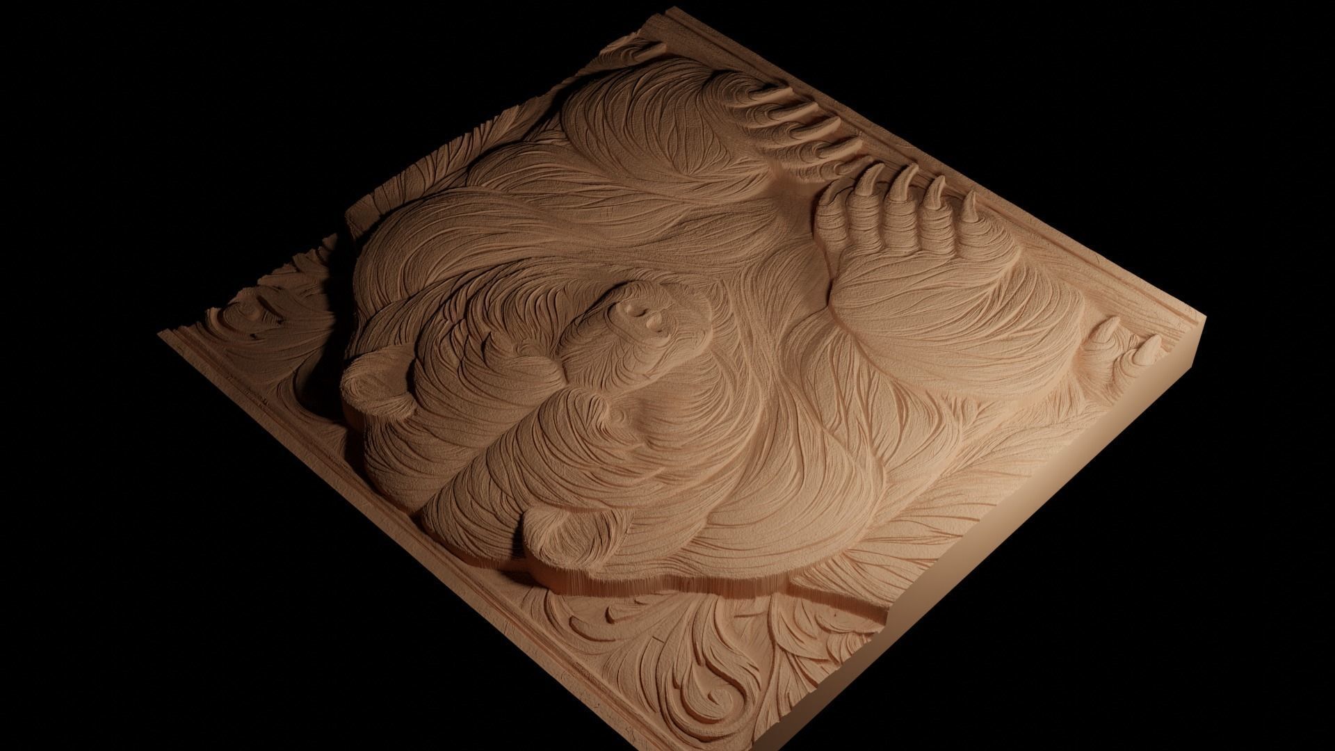 Bear CNC 3d Print High Relief Sand Casting 3D print model_4