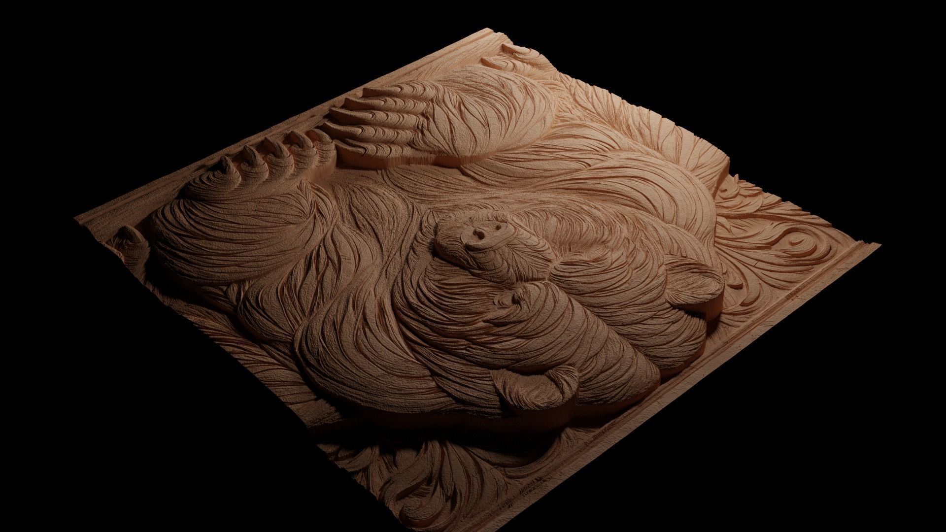 Bear CNC 3d Print High Relief Sand Casting 3D print model_3