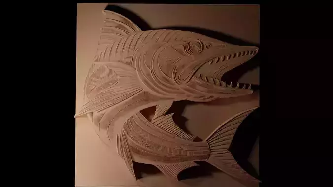 Barracuda CNC 3d Print High Relief Sand Casting 3D print model