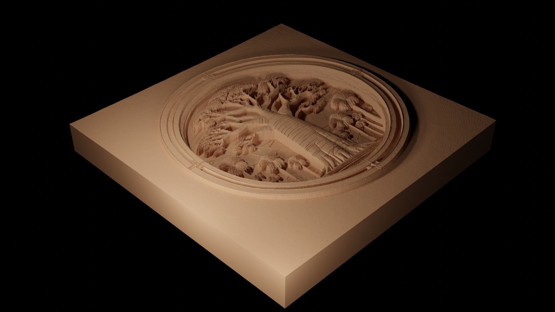 Baobab CNC 3d Print High Relief Sand Casting 3D print model_2