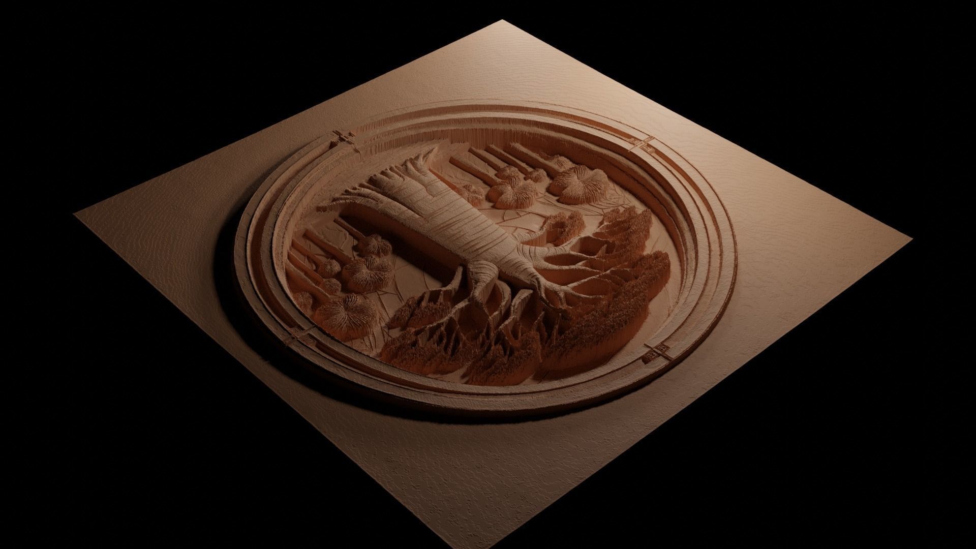 Baobab CNC 3d Print High Relief Sand Casting 3D print model_3