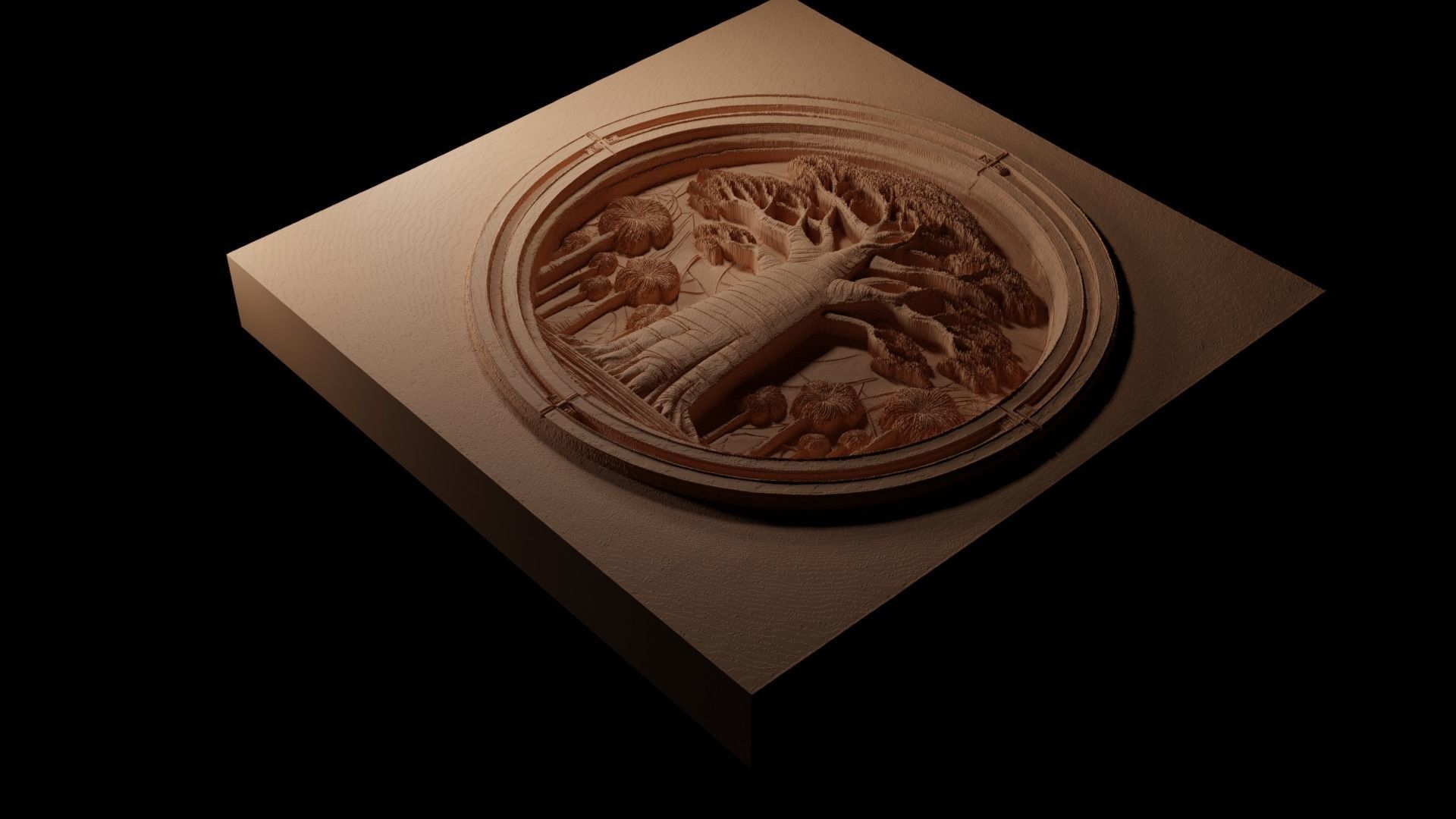 Baobab CNC 3d Print High Relief Sand Casting 3D print model_1