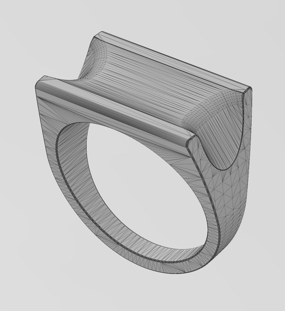 Carved top and sides rectangular signet ring US sizes 6to11 3D print model_14