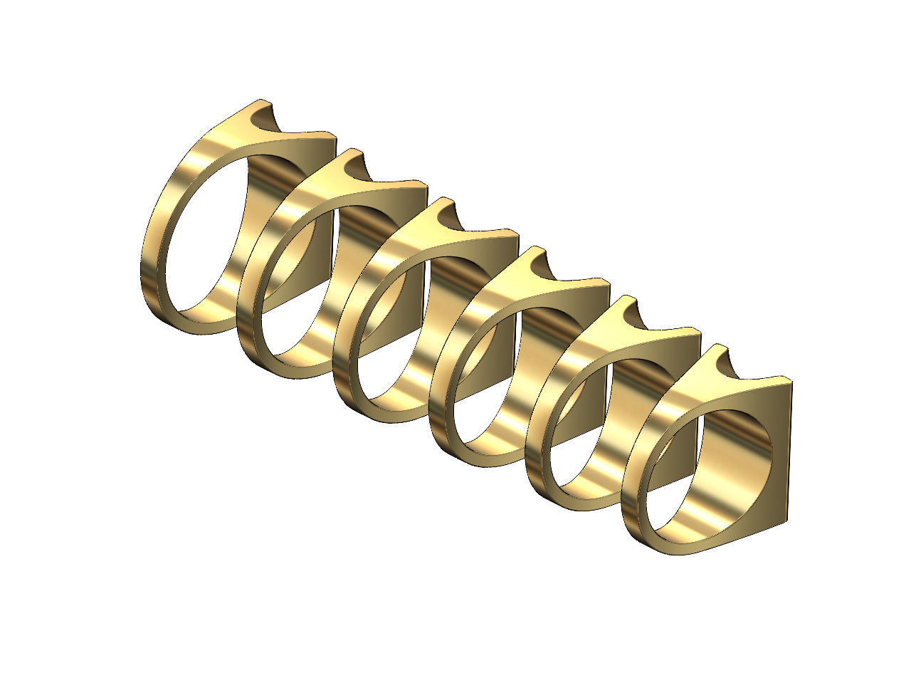 Carved top and sides rectangular signet ring US sizes 6to11 3D print model_4