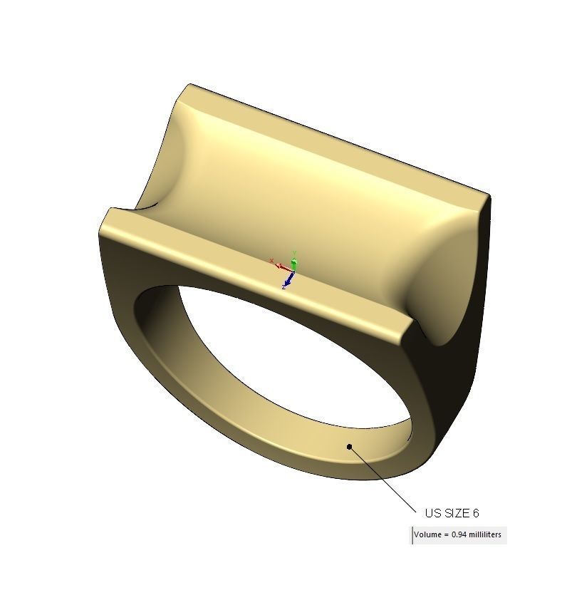 Carved top and sides rectangular signet ring US sizes 6to11 3D print model_11