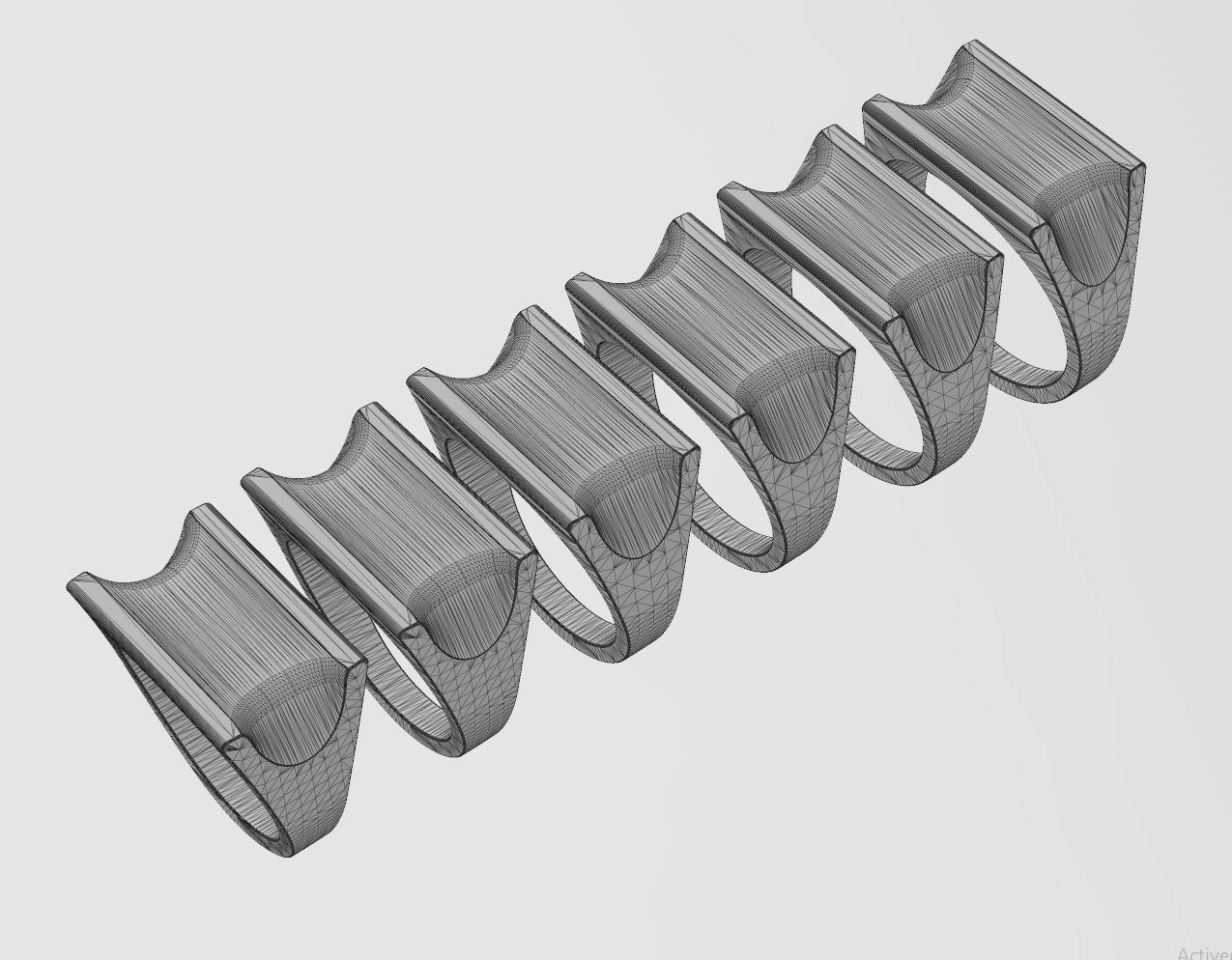 Carved top and sides rectangular signet ring US sizes 6to11 3D print model_13