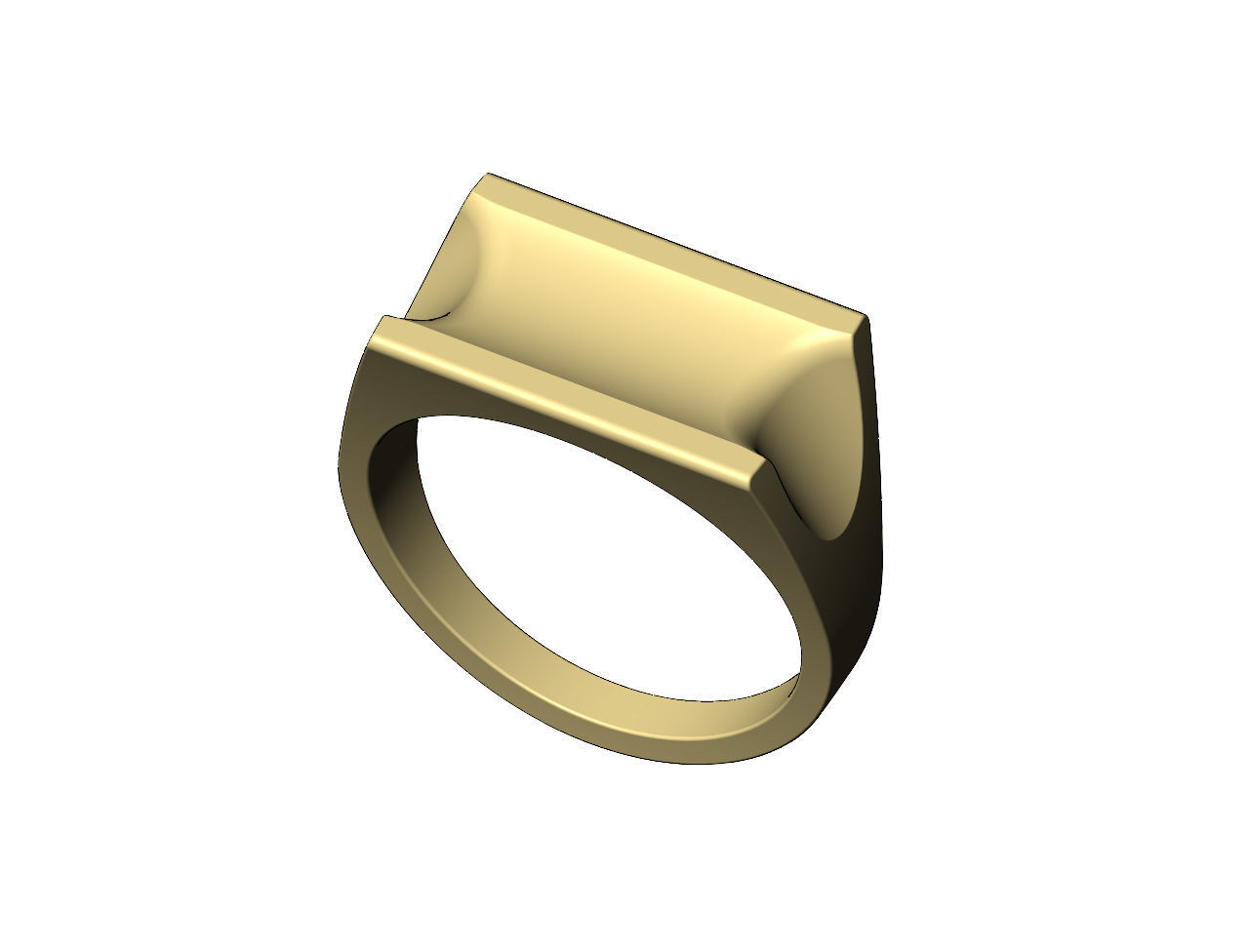 Carved top and sides rectangular signet ring US sizes 6to11 3D print model_6