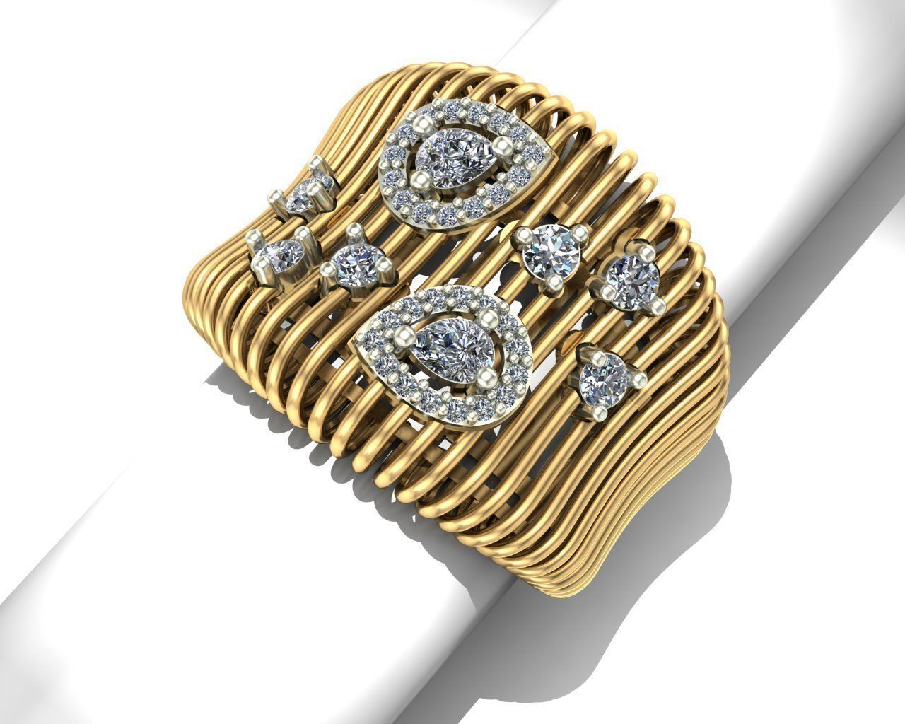 Striped ring 3D print model_1