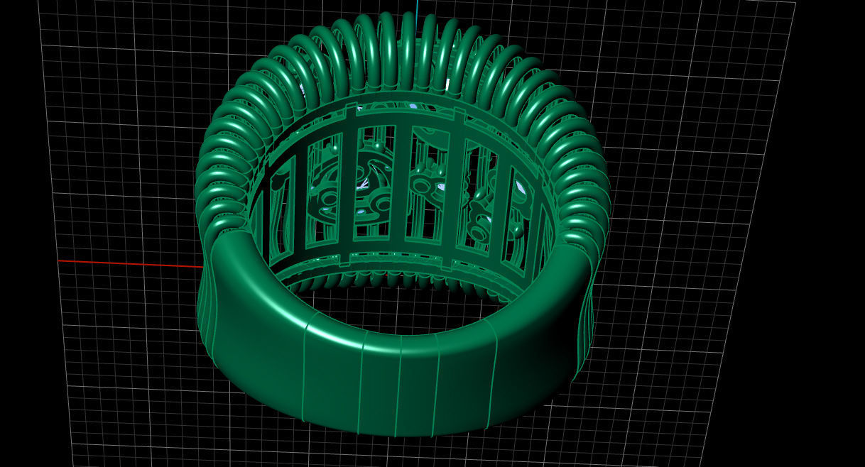 Striped ring 3D print model_2