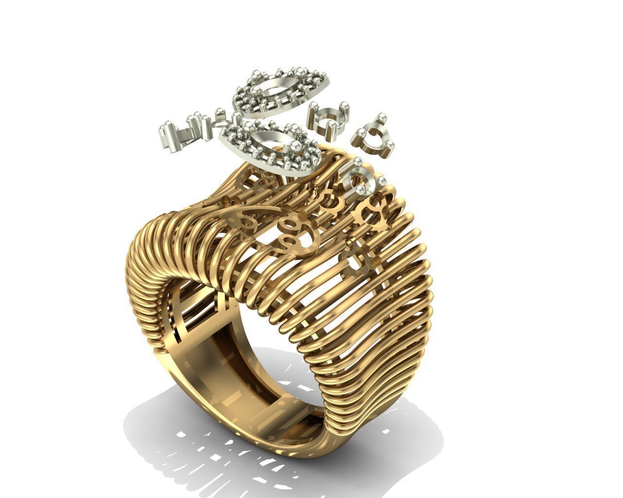 Striped ring 3D print model_5