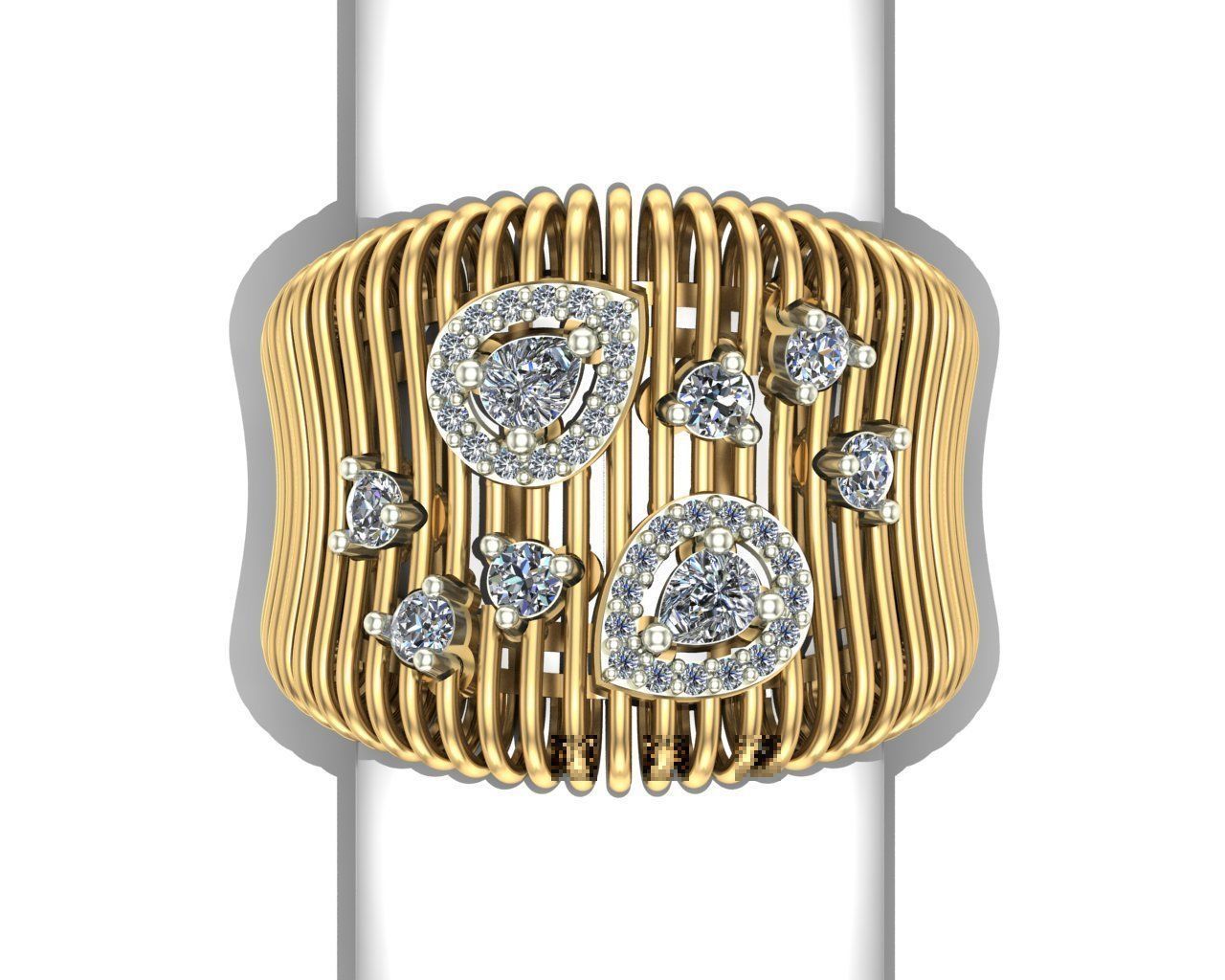 Striped ring 3D print model_3