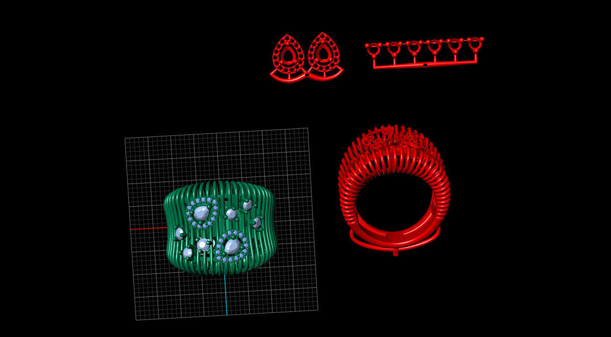Striped ring 3D print model_9