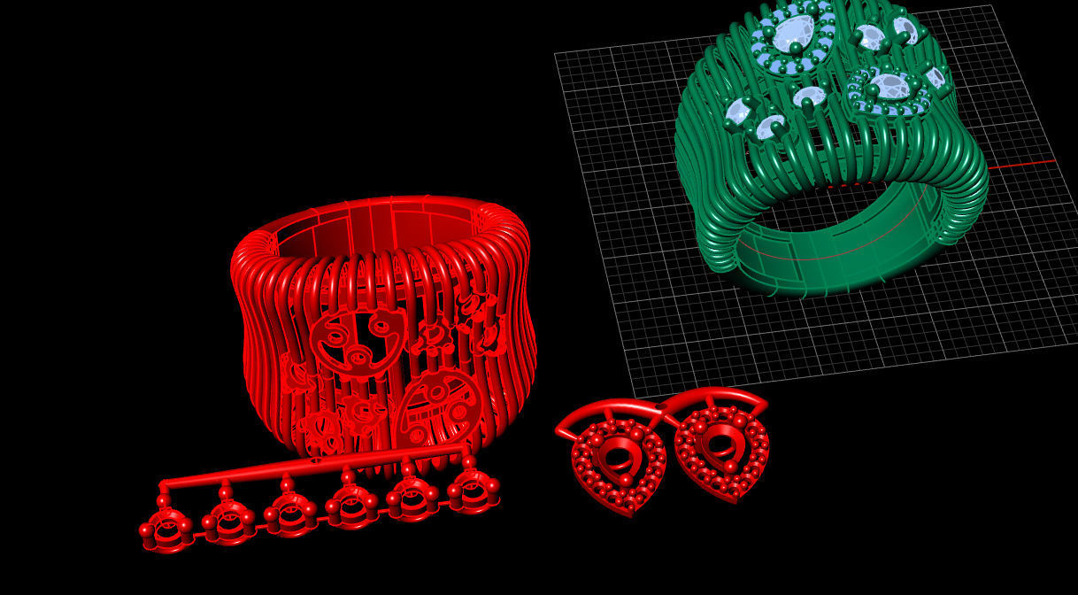 Striped ring 3D print model_10