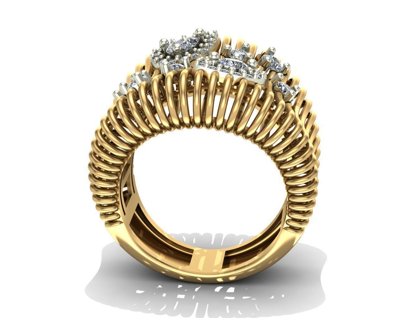 Striped ring 3D print model_4