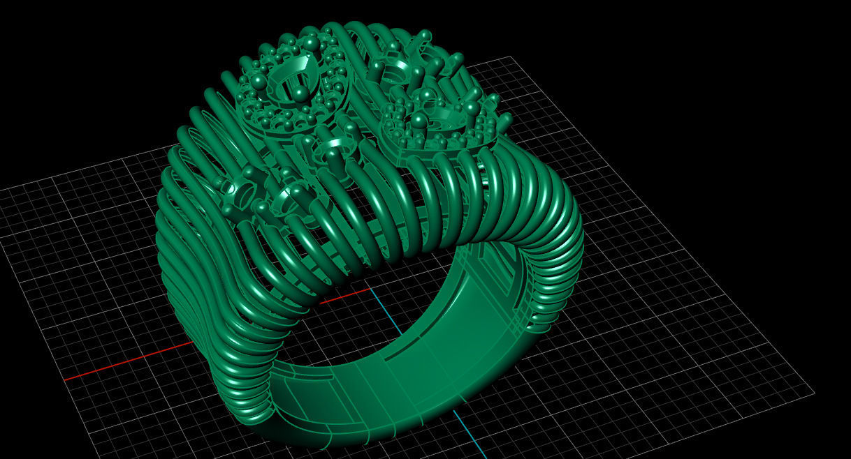 Striped ring 3D print model_11