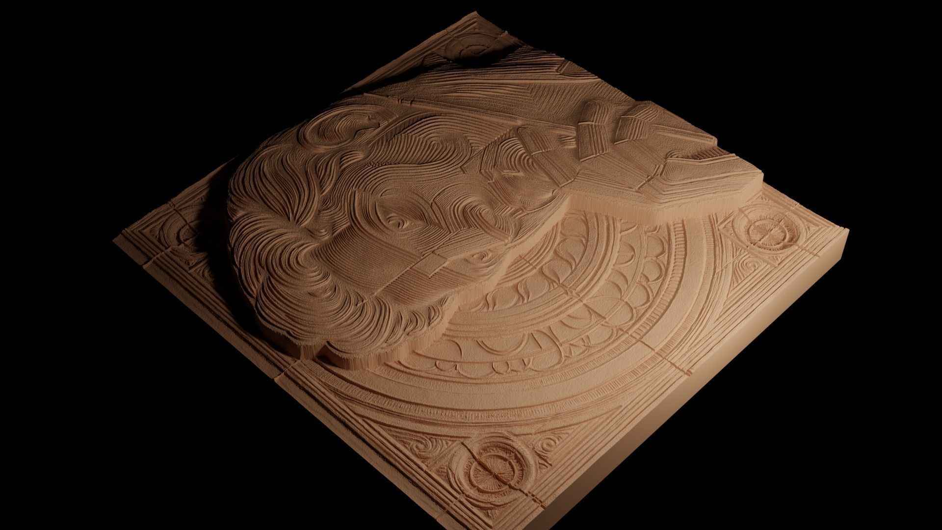 Artist CNC 3d Print High Relief Sand Casting 3D print model_4