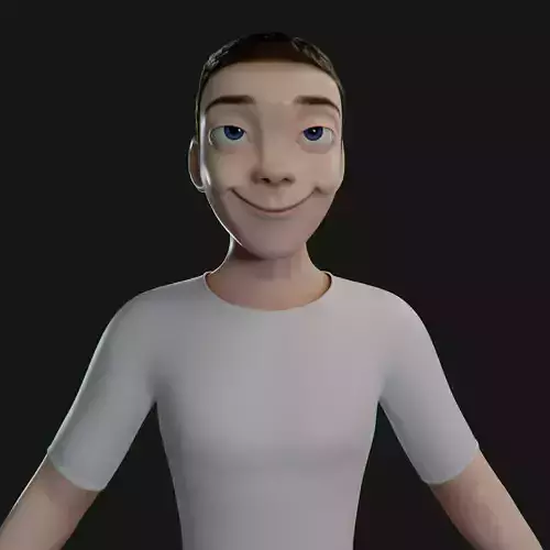 Zain Cartoon Character Rigged in Blender low-poly 3d model