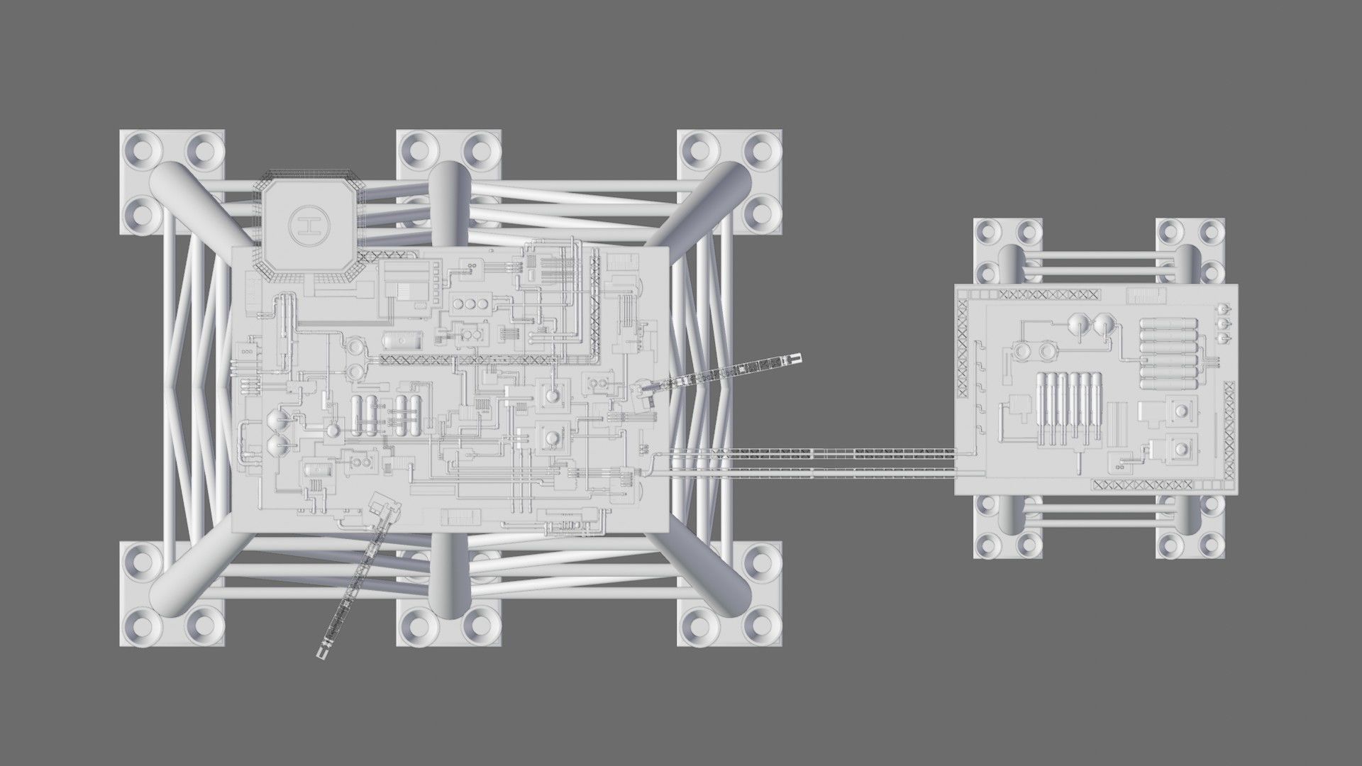 Detailed Twin Oil Rig  3D model_9