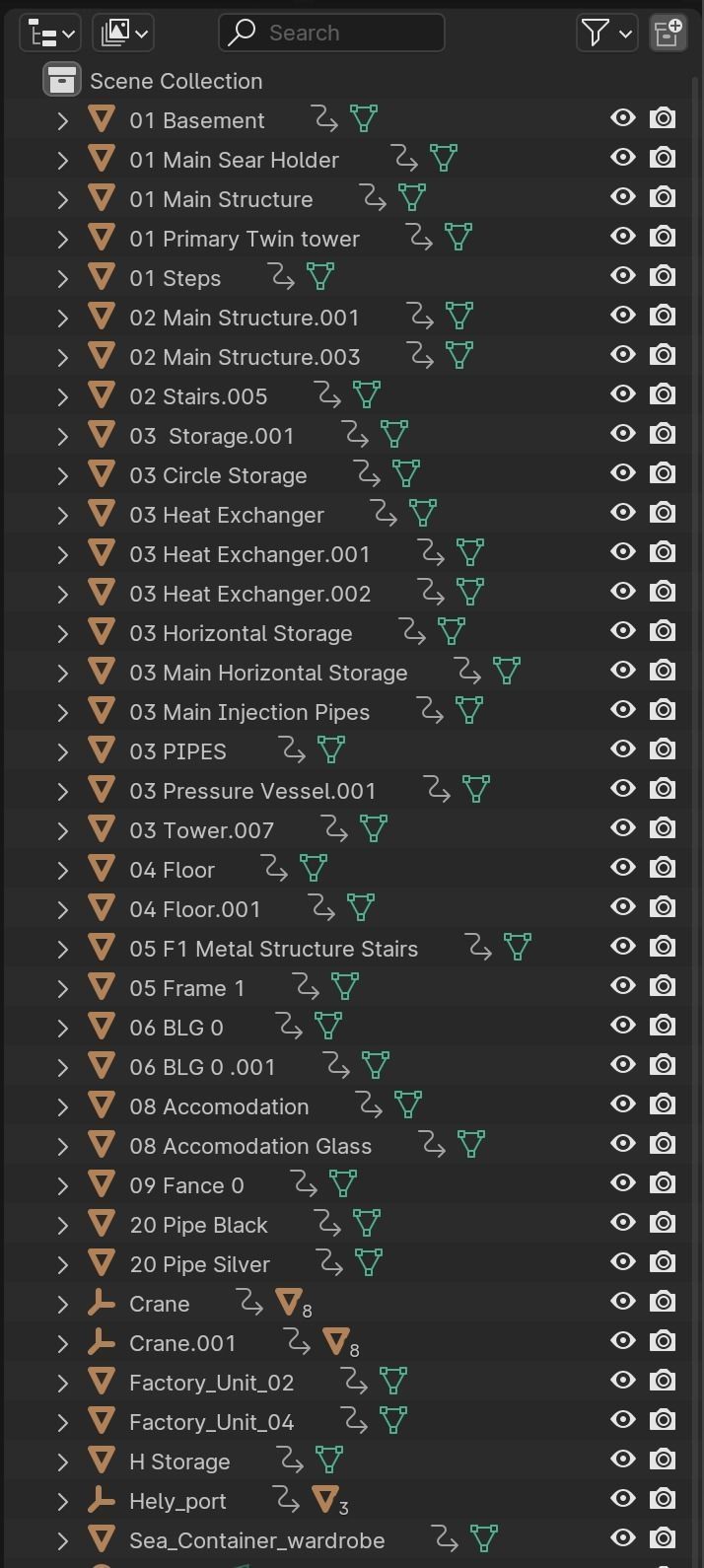 Detailed Twin Oil Rig  3D model_14