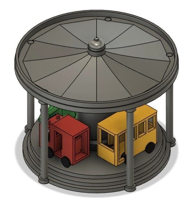 Carousel - H0 Scale 3D print model_2