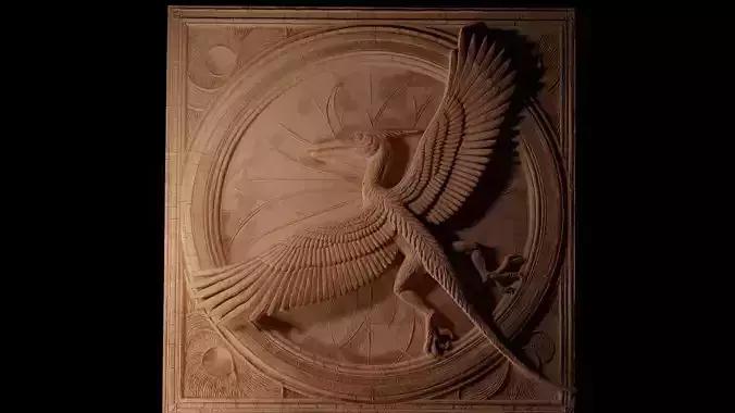 Archaeopteryx CNC 3d Print High Relief Sand Casting
