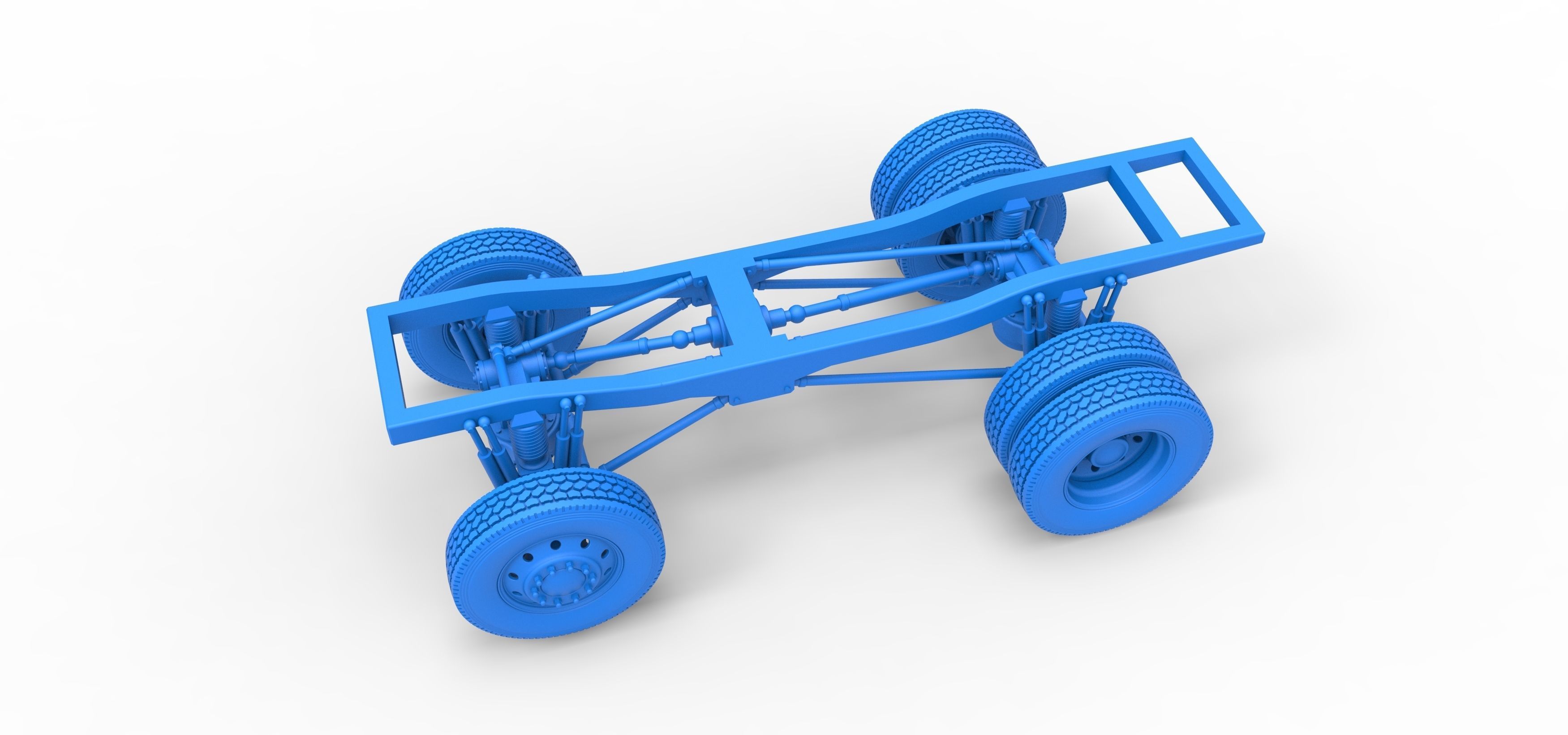 Chassis of Monster Truck with semi truck wheels Scale 1 to 25 3D print model_17