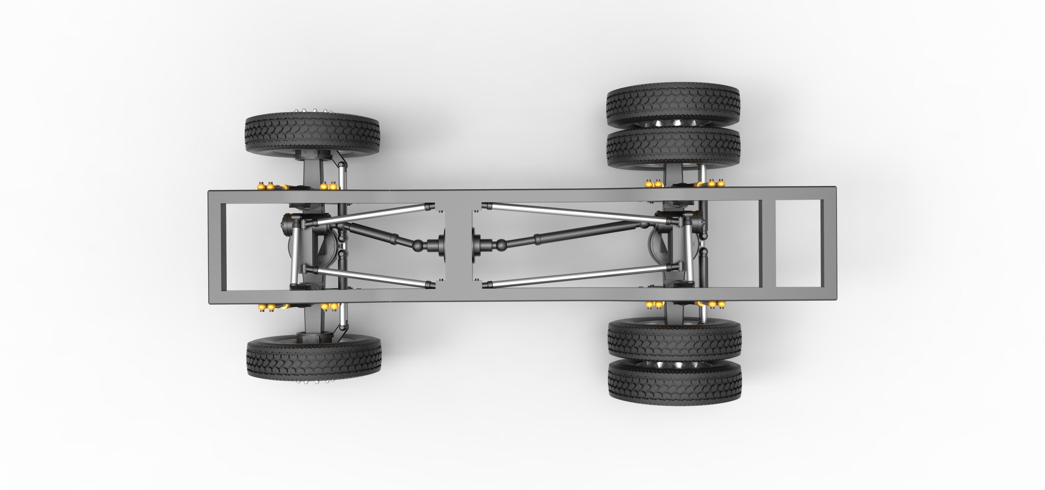 Chassis of Monster Truck with semi truck wheels Scale 1 to 25 3D print model_9