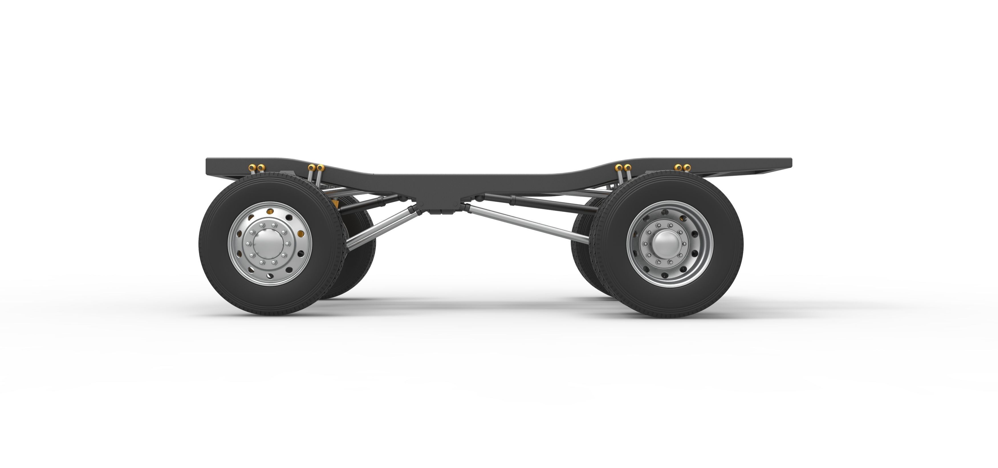 Chassis of Monster Truck with semi truck wheels Scale 1 to 25 3D print model_7