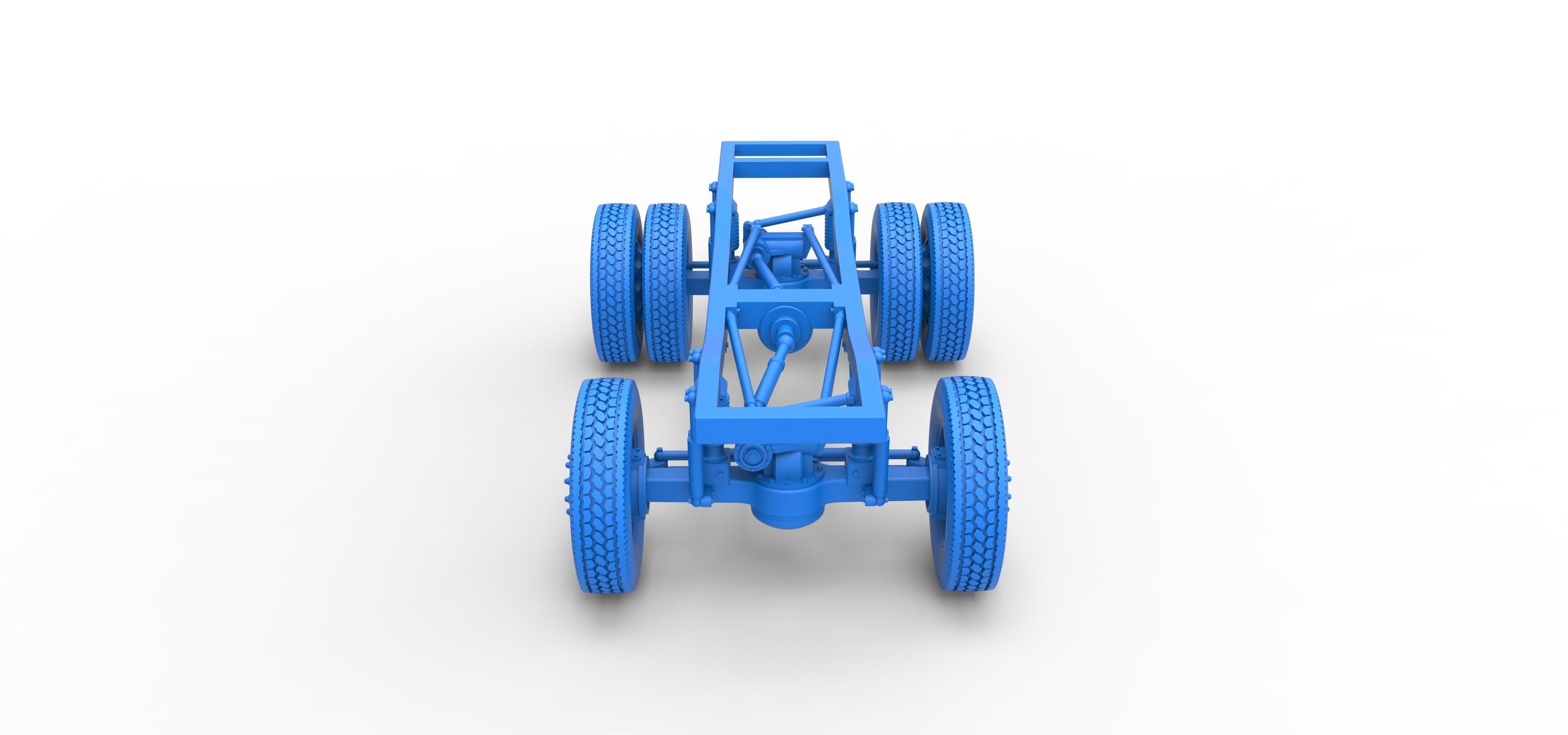 Chassis of Monster Truck with semi truck wheels Scale 1 to 25 3D print model_20
