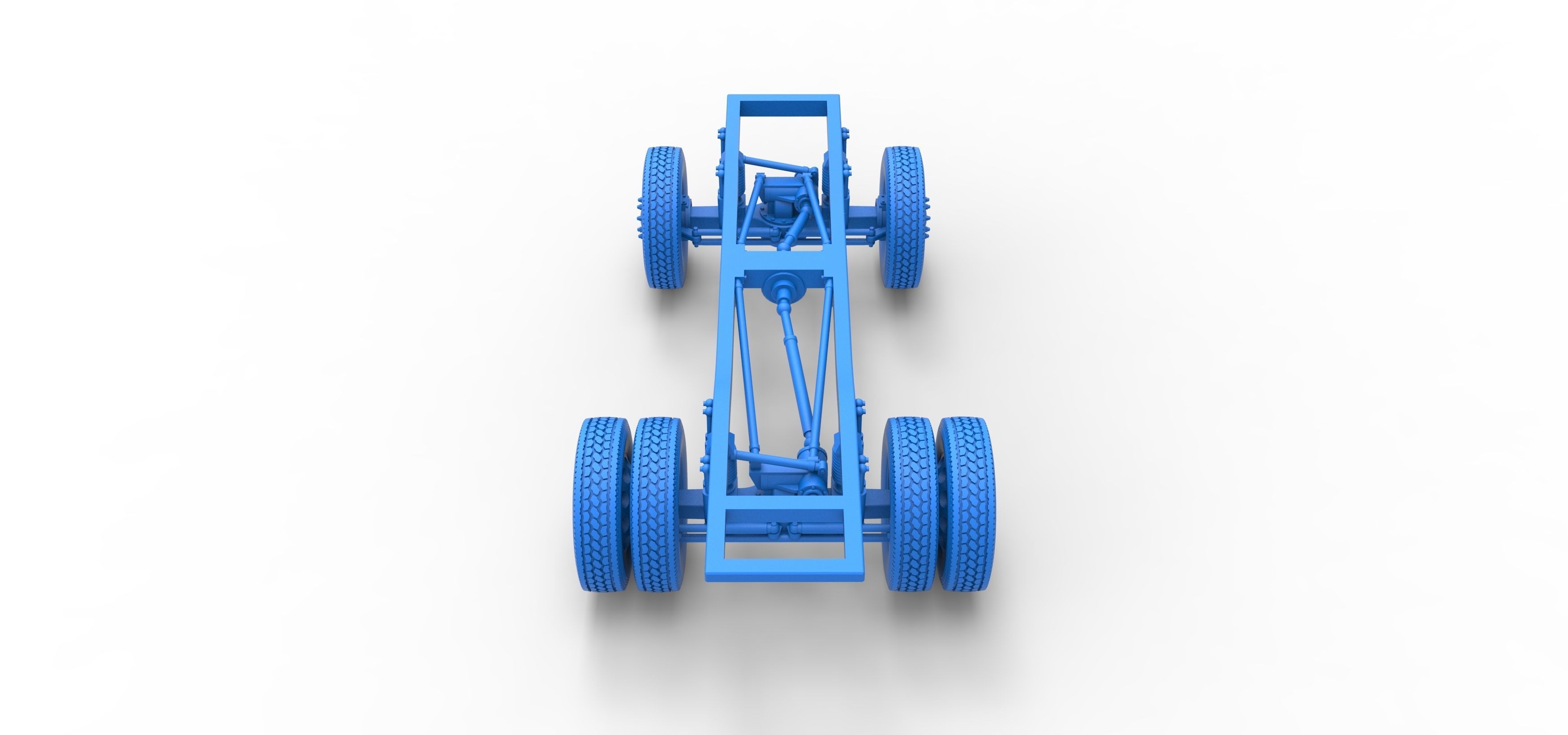 Chassis of Monster Truck with semi truck wheels Scale 1 to 25 3D print model_28