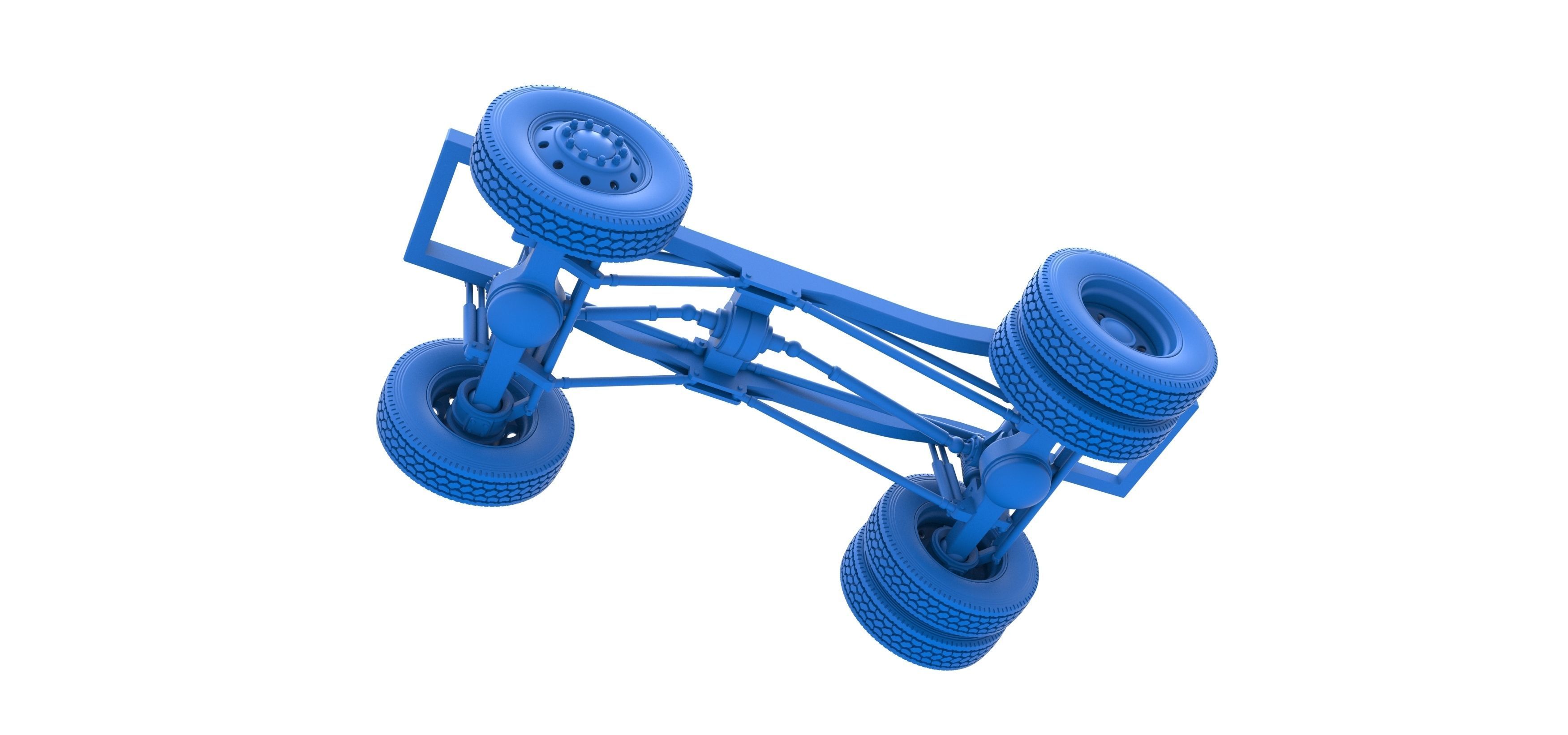 Chassis of Monster Truck with semi truck wheels Scale 1 to 25 3D print model_16