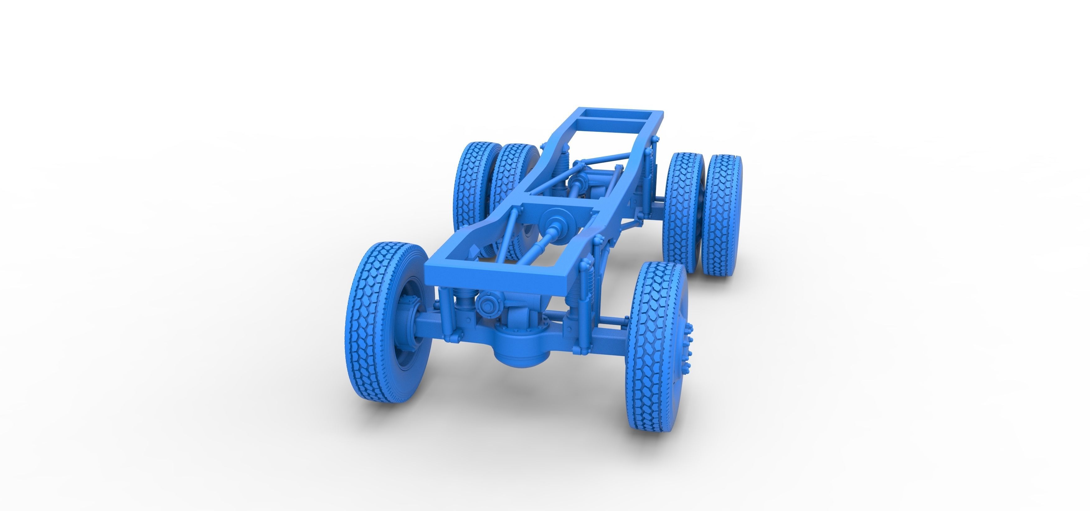 Chassis of Monster Truck with semi truck wheels Scale 1 to 25 3D print model_18