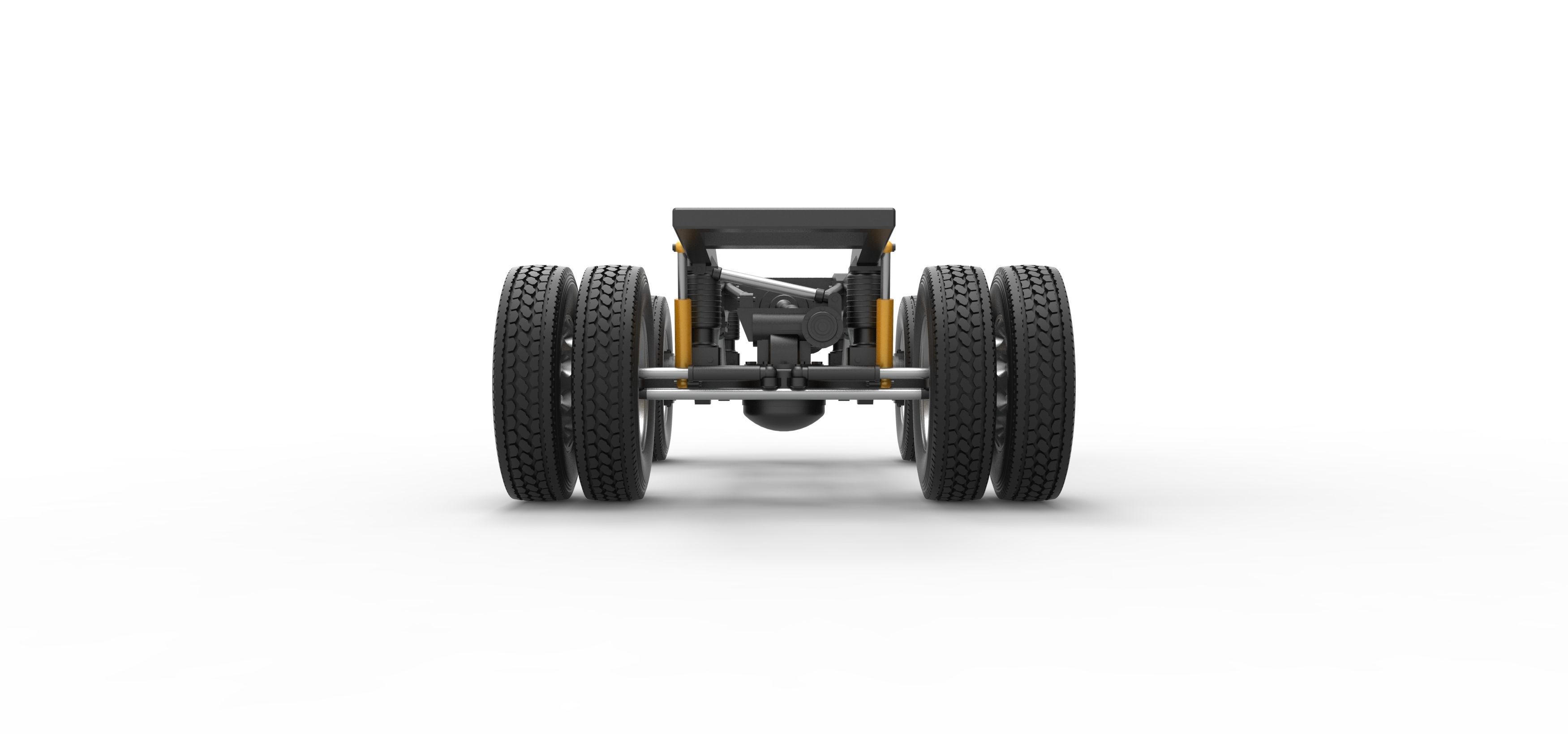 Chassis of Monster Truck with semi truck wheels Scale 1 to 25 3D print model_12