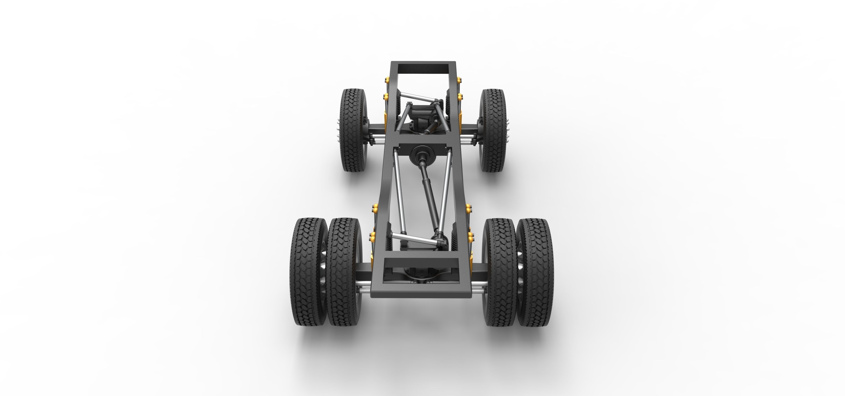 Chassis of Monster Truck with semi truck wheels Scale 1 to 25 3D print model_13