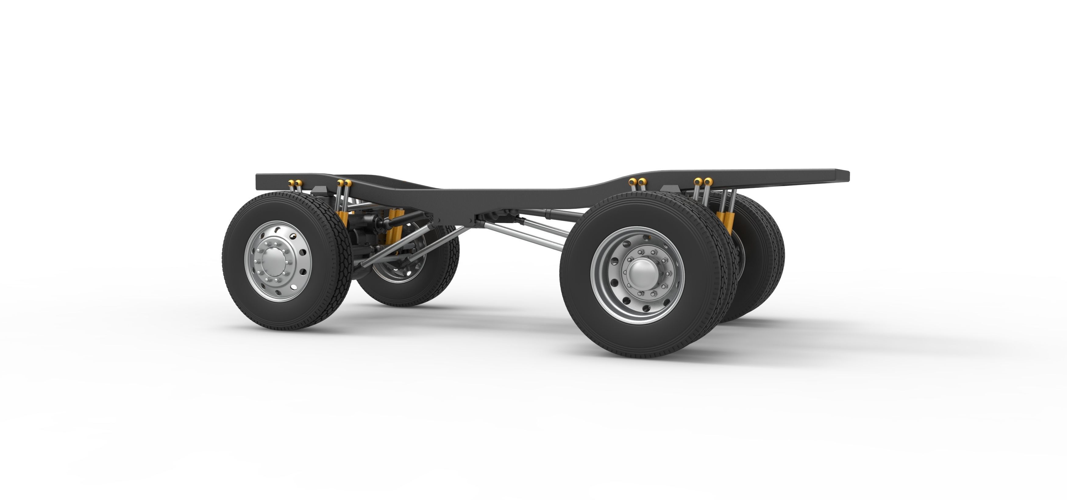 Chassis of Monster Truck with semi truck wheels Scale 1 to 25 3D print model_11