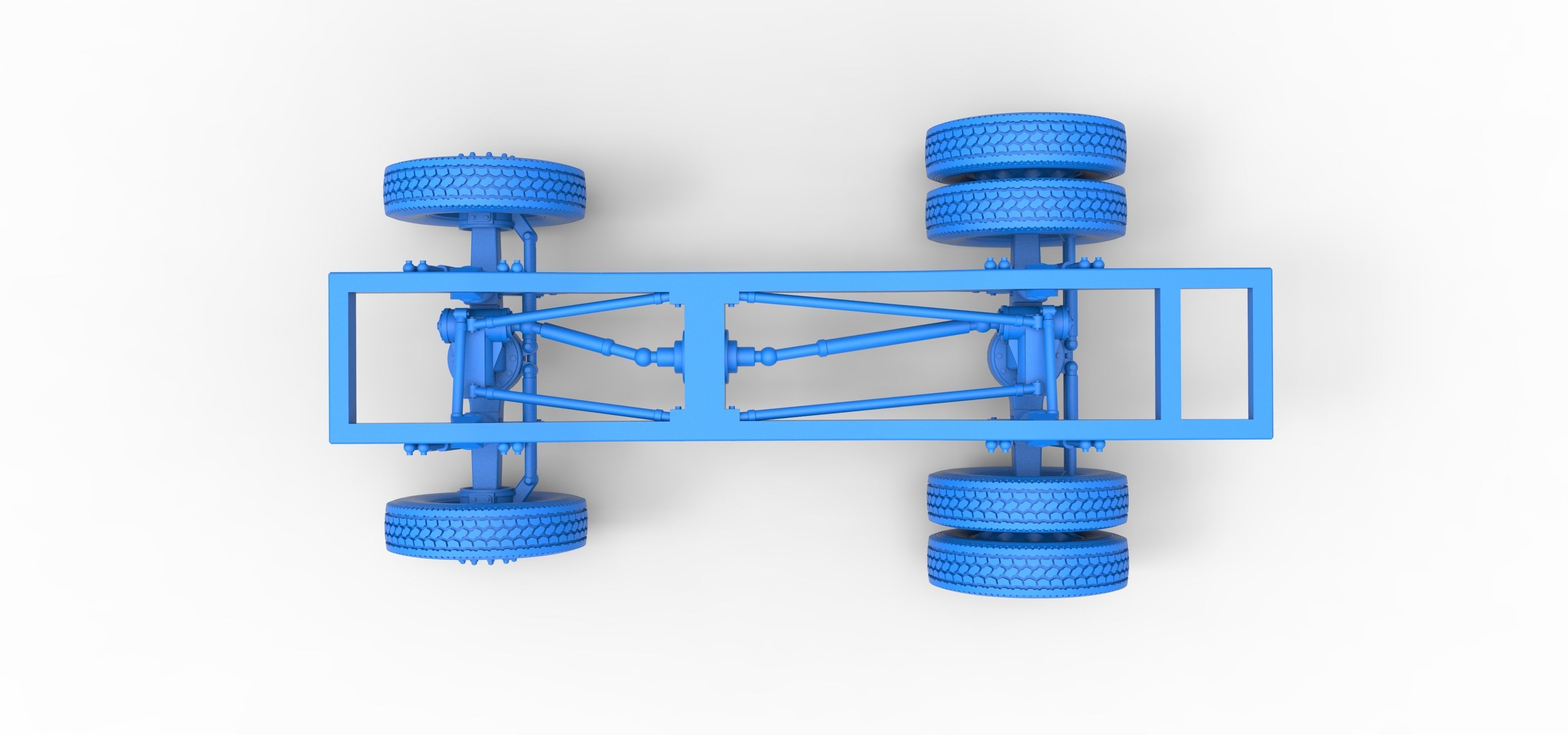 Chassis of Monster Truck with semi truck wheels Scale 1 to 25 3D print model_23