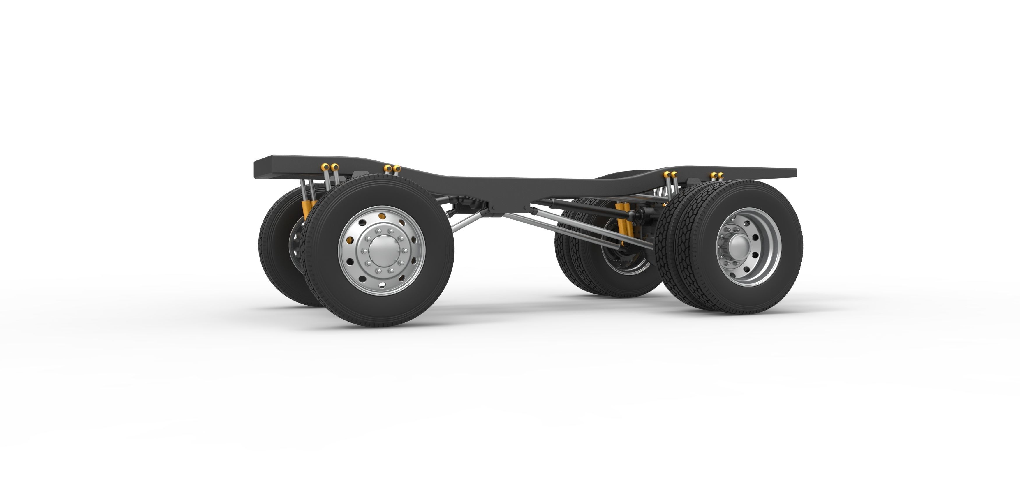 Chassis of Monster Truck with semi truck wheels Scale 1 to 25 3D print model_1