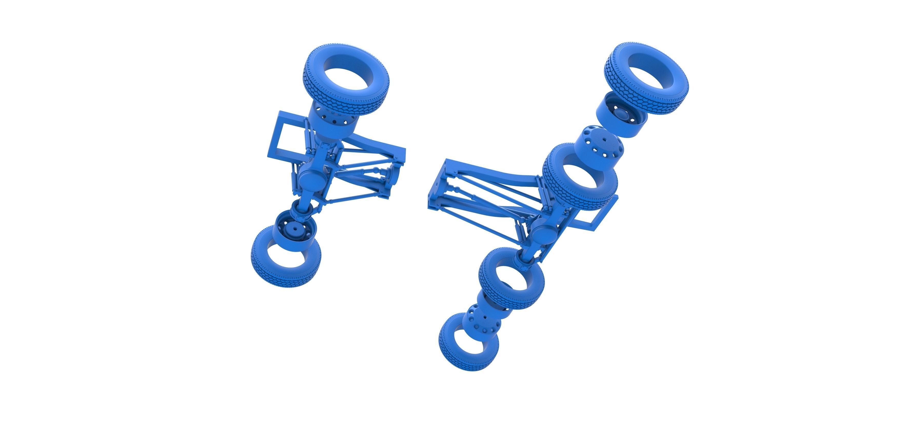 Chassis of Monster Truck with semi truck wheels Scale 1 to 25 3D print model_31