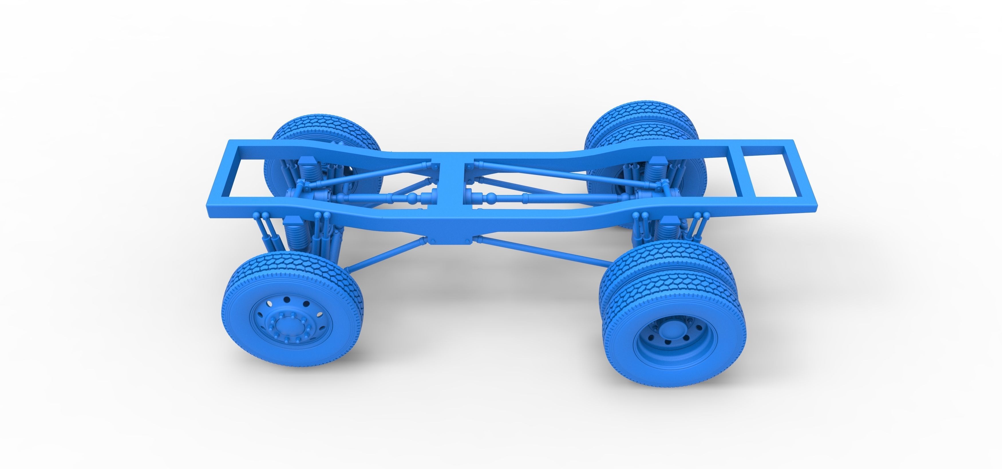 Chassis of Monster Truck with semi truck wheels Scale 1 to 25 3D print model_22